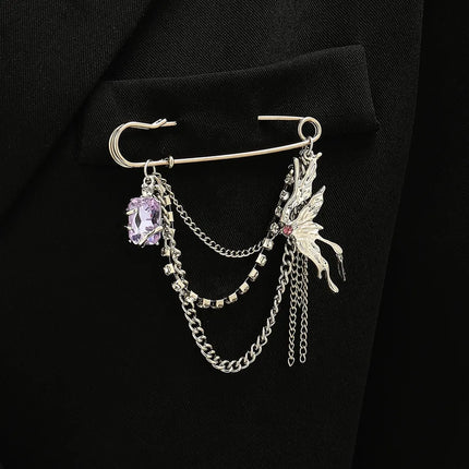 Quirky Geometric Heart Shaped Hairpins For Men And Women Elegant Lapel Pins Trendy Tassel Accessories Fashionable Brooches