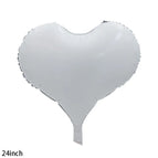 24-Inch White Graceful Heart