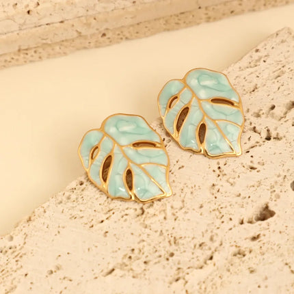 1 Pair IG Style Fairy Style Romantic Leaves Butterfly 304 Stainless Steel Ear Studs