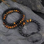 6mm Black Frosted Tiger Eye Beaded 8mm Volcanic Tiger Eye