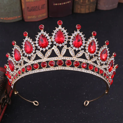 baroque style crown alloy inlay crystal rhinestones crown 1 piece
