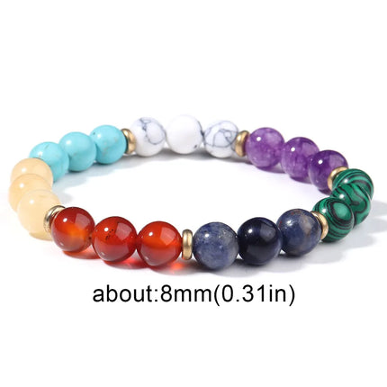 Hot Selling 8mm Colorful Natural Stone Beaded Bracelet for Women Yoga Energy Stone Bracelet Yiwu Hand Jewelry Wholesale