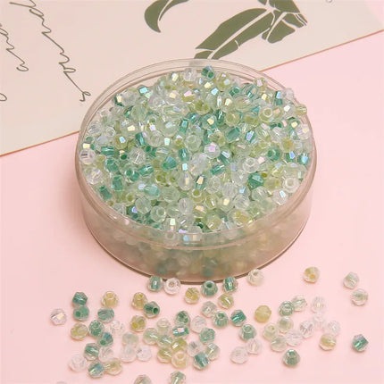 4mm Facet Rainbow Rhombus Crystal Beads Glass DIY Handmade Loose Beads Material Jewelry Accessories Ornament Making Kit