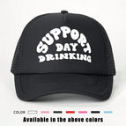 One Size / Black Background Black Hat Black Net