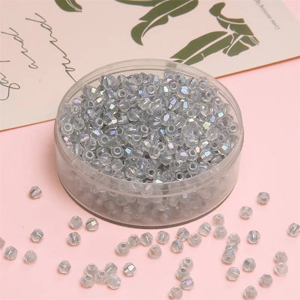 4mm Facet Rainbow Rhombus Crystal Beads Glass DIY Handmade Loose Beads Material Jewelry Accessories Ornament Making Kit