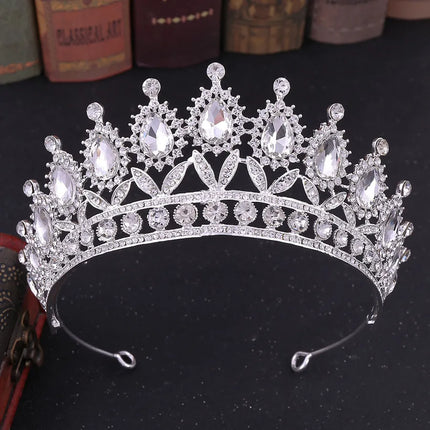 baroque style crown alloy inlay crystal rhinestones crown 1 piece