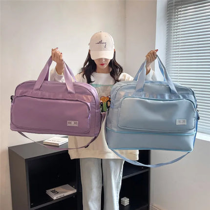 Short-distance travel bag business travel cover trolley clothing luggage bag men's and women's large capacity portable boarding bag fitness yoga bag