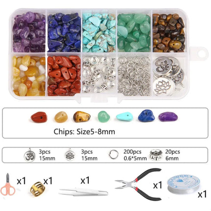 Amazon New Seven-Color Yoga Energy Bracelet Diy Ornament Beaded Box Crystal Irregular Gravel Accessories