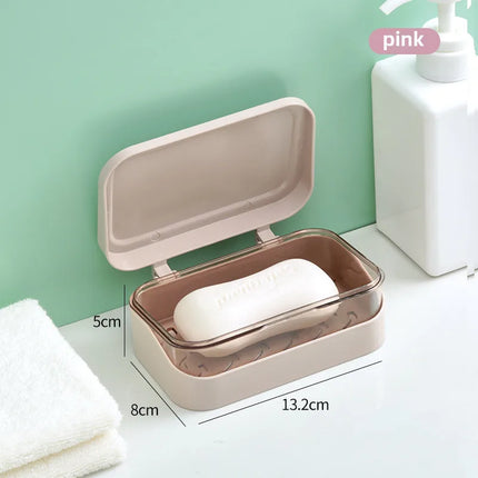 Creative Flip Soap Box Creative Transparent Plastic Drain Box Household Bathroom Balcony Soap Box Dormitory Soap Box
