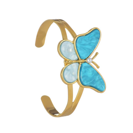 Cute Sweet Butterfly 304 Stainless Steel Bangle In Bulk