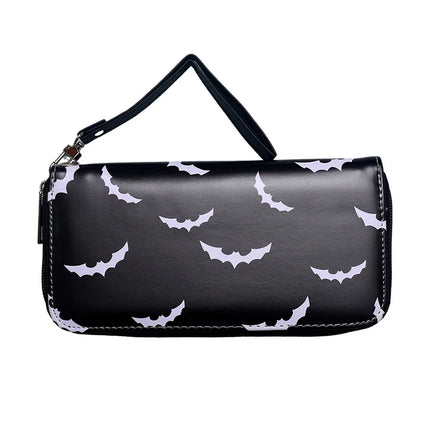 Unisex Bat Skull PVC Zipper Wallets