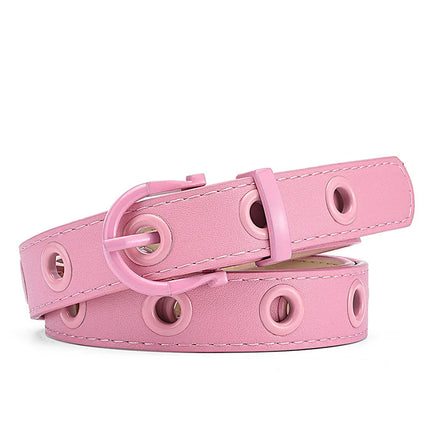 Simple Style Streetwear Solid Color Pu Leather Alloy Women's Leather Belts