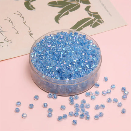 4mm Facet Rainbow Rhombus Crystal Beads Glass DIY Handmade Loose Beads Material Jewelry Accessories Ornament Making Kit