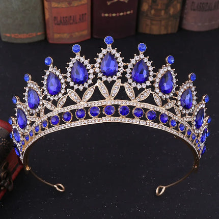 baroque style crown alloy inlay crystal rhinestones crown 1 piece