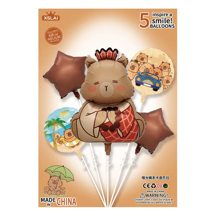 Cute Cartoon Capybara Aluminum Film Party Festival Balloons Party Supplies Balloons 1 Set