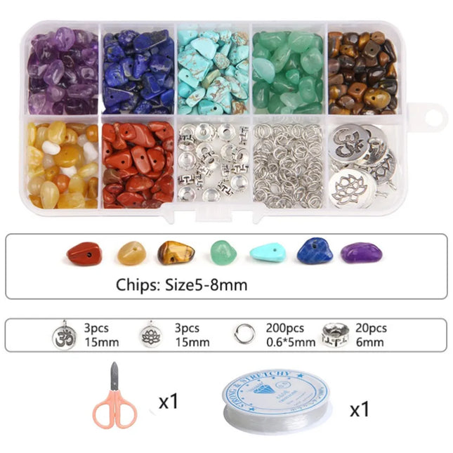Amazon New Seven-Color Yoga Energy Bracelet Diy Ornament Beaded Box Crystal Irregular Gravel Accessories