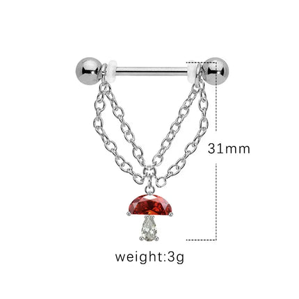 1 Piece Nipple Rings & Studs IG Style Shiny Heart Shape Flower 316L Stainless Steel  Alloy Titanium Steel Epoxy Chain Inlay Resin Rhinestones Glass White Gold Plated Gold Plated