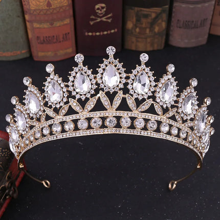 baroque style crown alloy inlay crystal rhinestones crown 1 piece