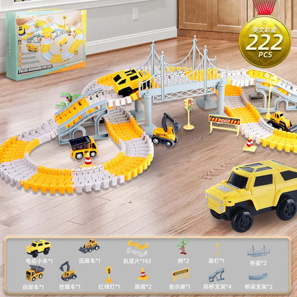 explosions children's educational toy car wholesale stall economic DIY electric rail car toy stall dealer