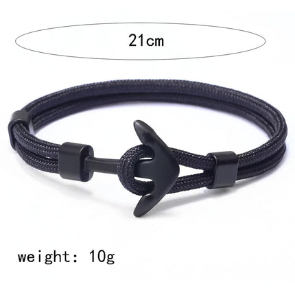 fashion rudder anchor alloy polyester patchwork alloy unisex bracelets