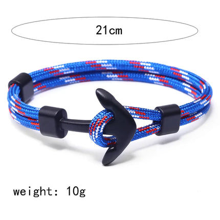 fashion rudder anchor alloy polyester patchwork alloy unisex bracelets