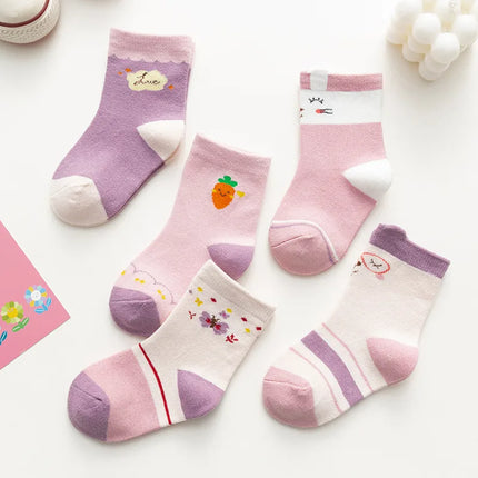 New Children's Socks Spring and Autumn Cotton Cartoon Children's Socks Boys and Girls Baby Socks Autumn and Winter Cute Children's Socks Wholesale
