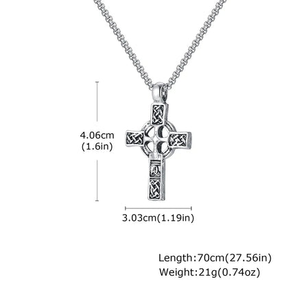 Hip-Hop Vintage Style Celtic Knot Cross 201 Stainless Steel Alloy Men's Pendant Necklace Men Pendant Necklaces
