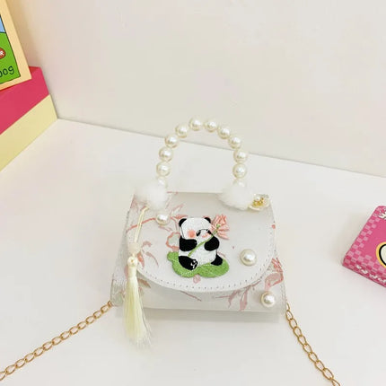 Children's Bag Women's Chinese Style Butterfly Flower Girls' Satchel Princess Pearl Handbag Shoulder Crossbody Bag Wholesale