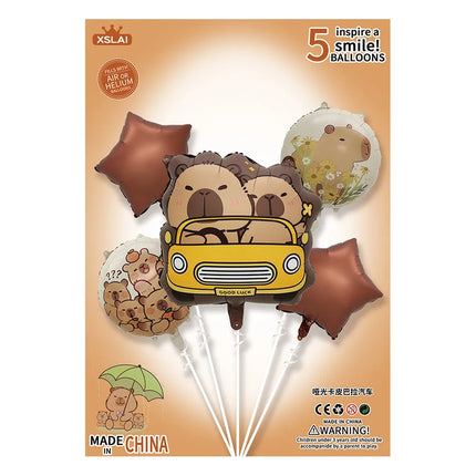 Cute Cartoon Capybara Aluminum Film Party Festival Balloons Party Supplies Balloons 1 Set
