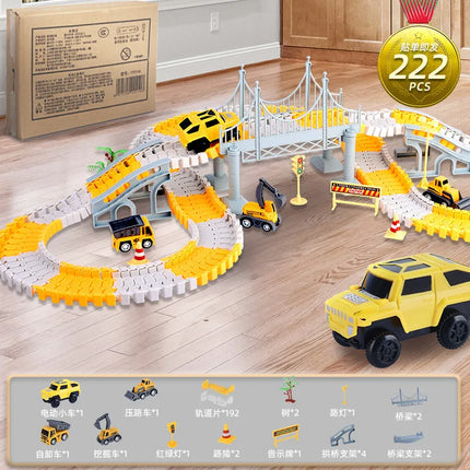 explosions children's educational toy car wholesale stall economic DIY electric rail car toy stall dealer