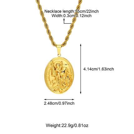 Wholesale Jewelry Casual Portrait 304 Stainless Steel 18K Gold Plated Pendant Necklace Hemp flowers chain