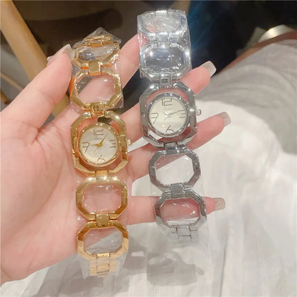 Retro Classic Style Solid Color Jewelry Buckle Quartz Watch