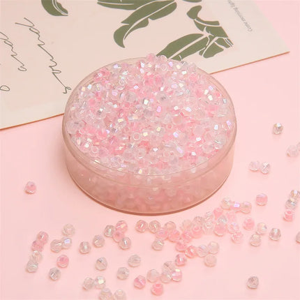 4mm Facet Rainbow Rhombus Crystal Beads Glass DIY Handmade Loose Beads Material Jewelry Accessories Ornament Making Kit