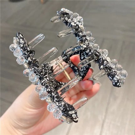Luxury Large Crystal Hair Claw Shark Clamp Women Fashion Fairy Tale Sweet Back Of Head Updo Hair Clip Stylish Hair Accessory