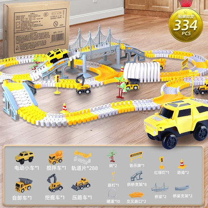 explosions children's educational toy car wholesale stall economic DIY electric rail car toy stall dealer