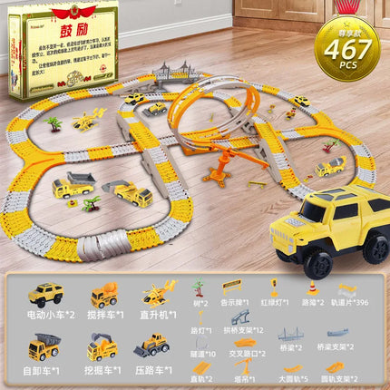 explosions children's educational toy car wholesale stall economic DIY electric rail car toy stall dealer