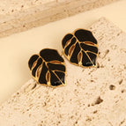 One Size / Gold / Leaves-Black
