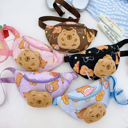 Children's Bags  New Cartoon Cute Doll Animal Print Baby Chest Bag Western Style Little Girl Lightweight Belt Bag