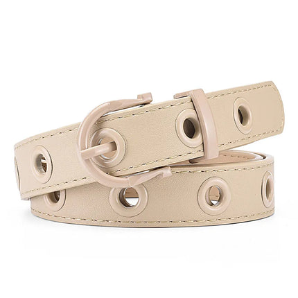 Simple Style Streetwear Solid Color Pu Leather Alloy Women's Leather Belts