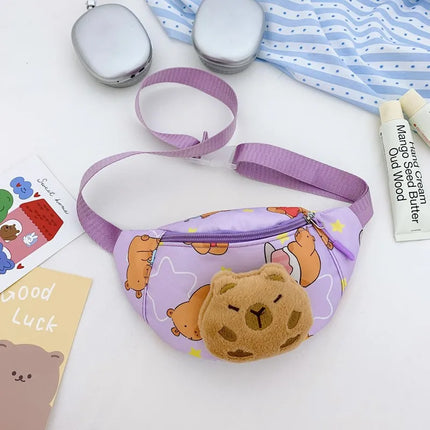 Children's Bags  New Cartoon Cute Doll Animal Print Baby Chest Bag Western Style Little Girl Lightweight Belt Bag