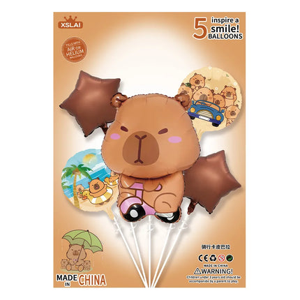 Cute Cartoon Capybara Aluminum Film Party Festival Balloons Party Supplies Balloons 1 Set