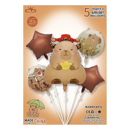 Cute Cartoon Capybara Aluminum Film Party Festival Balloons Party Supplies Balloons 1 Set