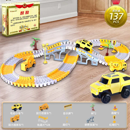 explosions children's educational toy car wholesale stall economic DIY electric rail car toy stall dealer