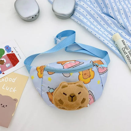 Children's Bags  New Cartoon Cute Doll Animal Print Baby Chest Bag Western Style Little Girl Lightweight Belt Bag