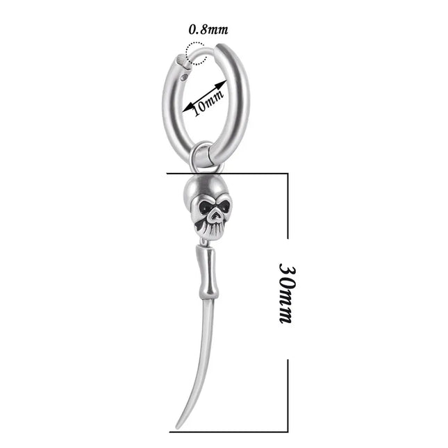 1 Piece Halloween Cool Style Solid Color Skull Plating 304 Stainless Steel 18K Gold Plated Ear Studs