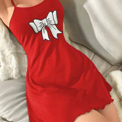 Home Women's Sexy Bow Knot Polyester Milk Fiber Pajama Sets