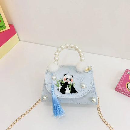 Children's Bag Women's Chinese Style Butterfly Flower Girls' Satchel Princess Pearl Handbag Shoulder Crossbody Bag Wholesale