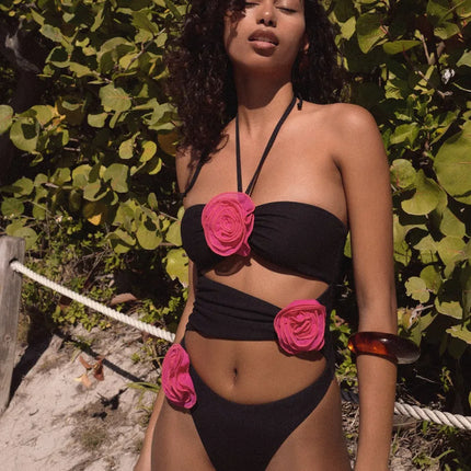 Simple Style Flower One Pieces Nylon One-pieces Swimwear