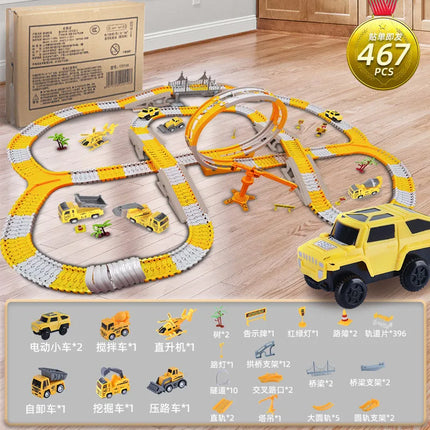 explosions children's educational toy car wholesale stall economic DIY electric rail car toy stall dealer
