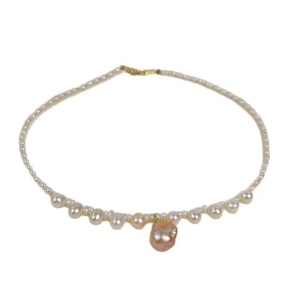 Elegant Natural Freshwater Pearl Necklace For Women Fashionable Minimalist Style Luxury Clavicle Chain Trendy Neck Jewelry